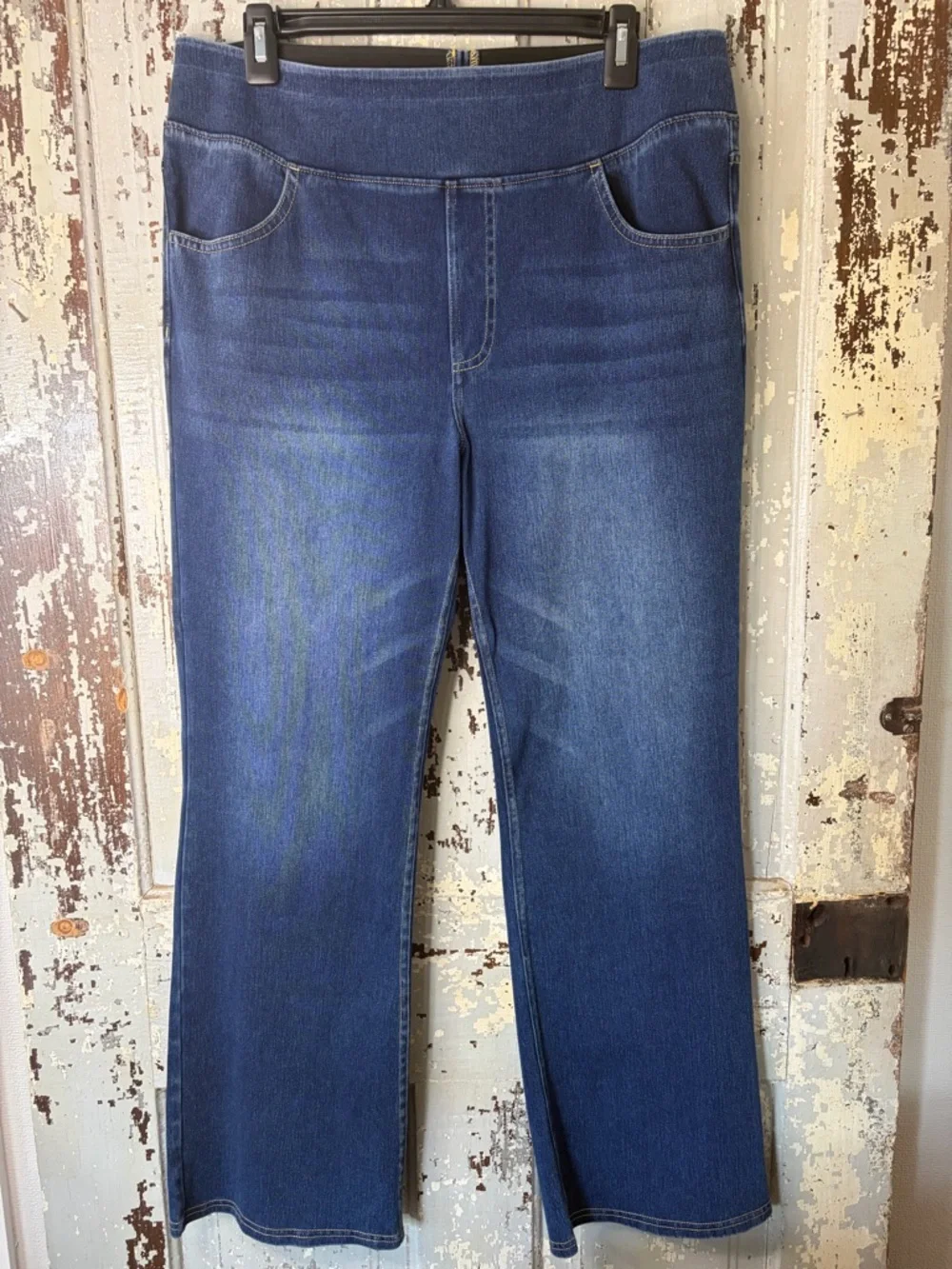 HALARA Dark Blue Wide Leg Flare Jeans - Picture 5 of 13